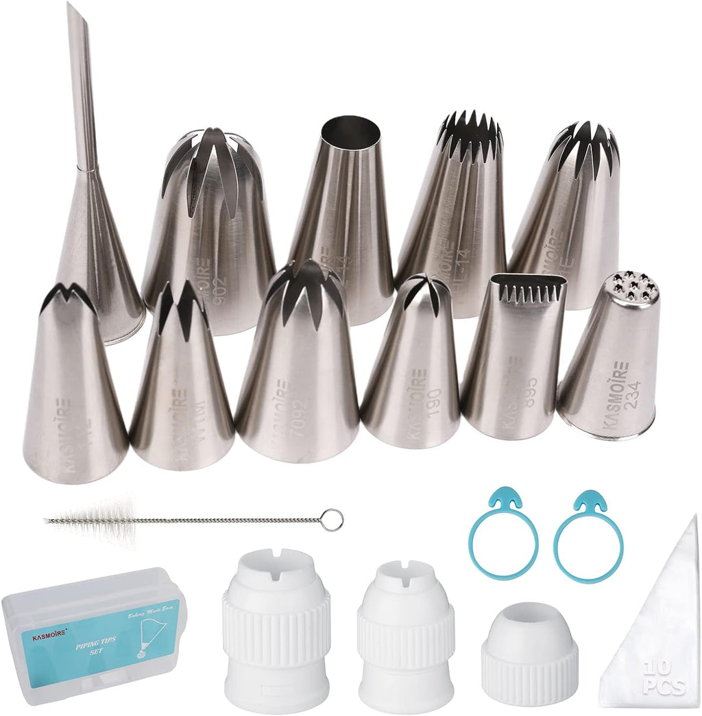 11 Pcs Extra Large Piping Tip Set,Stainless Steel Cake Decorating Icing Tips Nozzles