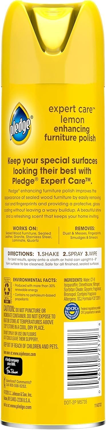 Pledge Enhancing Polish Spray, Wood Furniture & Stainless Steel Polish