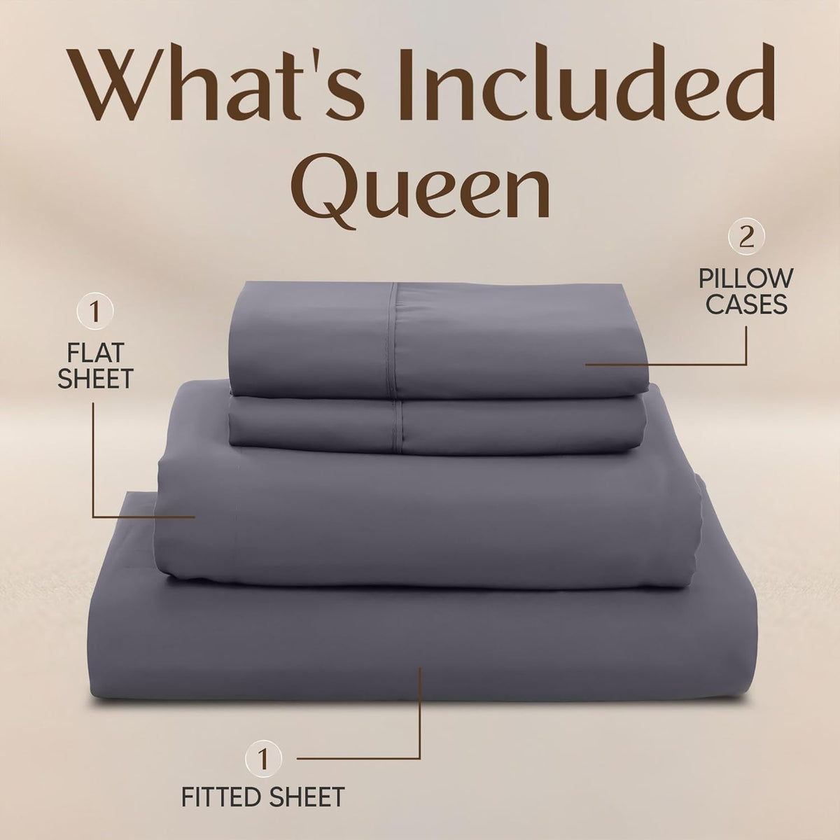 Utopia Bedding Queen Size Sheet Set – 4 Piece Bed Sheets, Soft and Breathable