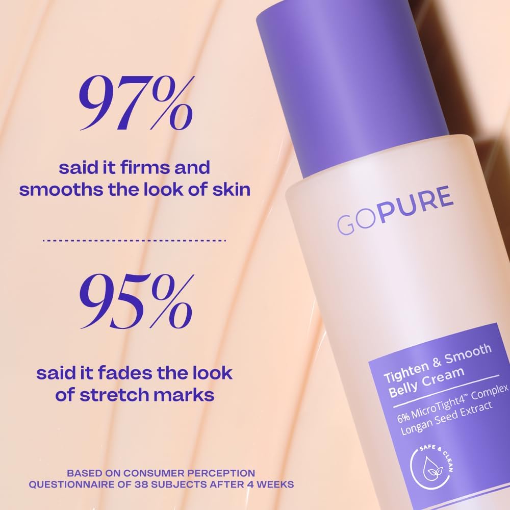 goPure Firming Belly Cream - Dermatologist-Developed Moisturizer with