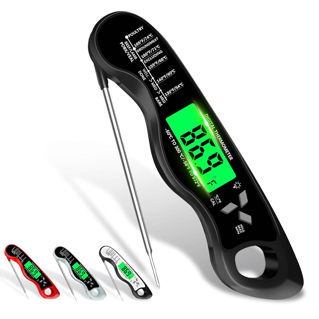 Meat Thermometer Digital，IP67 Waterproof Cooking Thermometer with Backlight