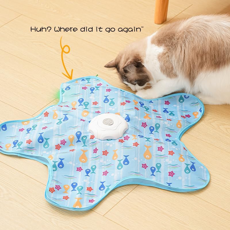 Rechargeable Automatic Cat Toy, 3-Mode Touch-Activated Interactive Toy with Random Motion