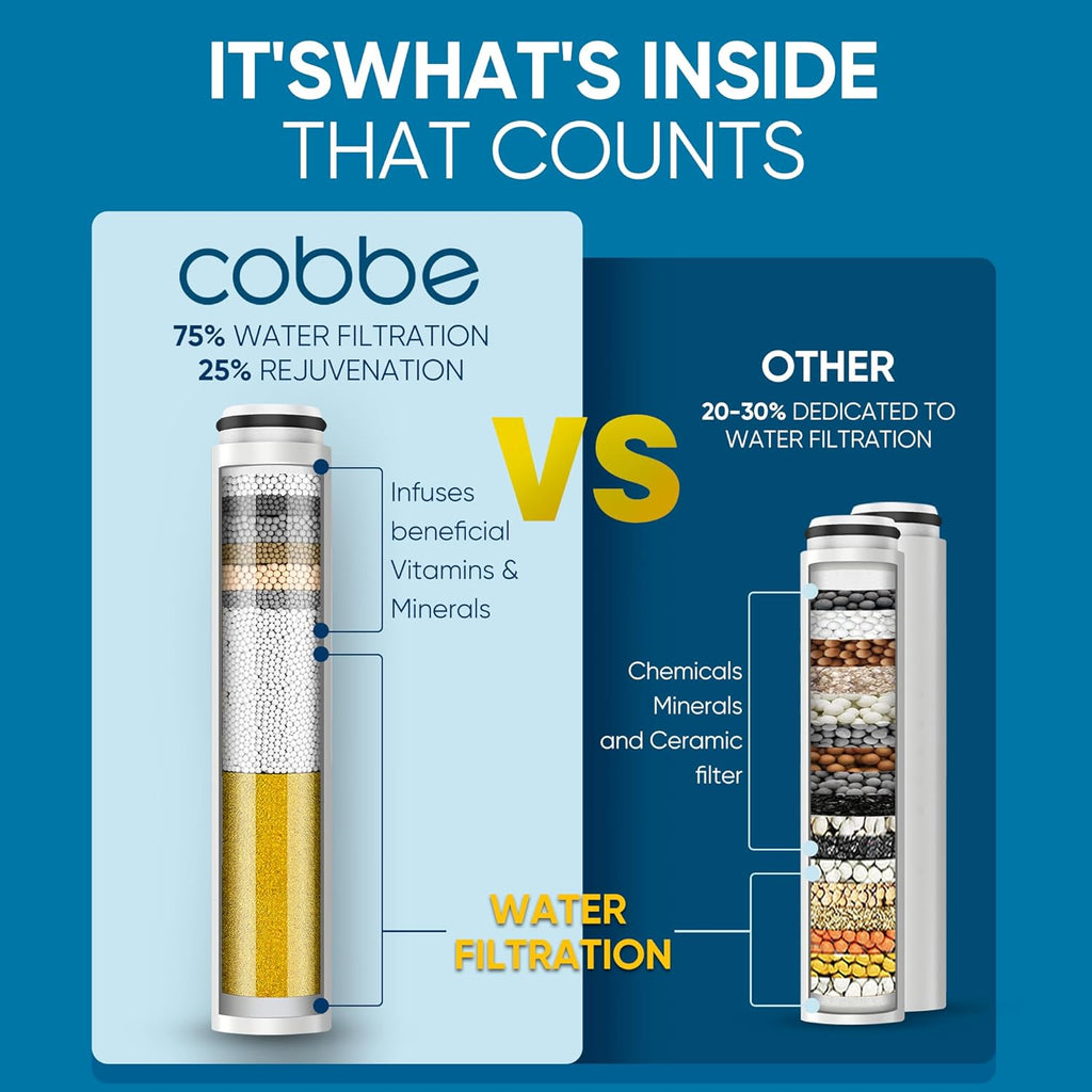 Cobbe Filtered Shower Head with Handheld, High Pressure 6 Spray Mode