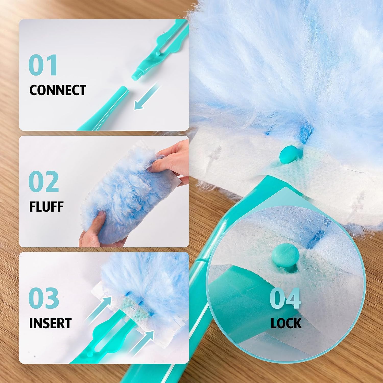 Duster Refill for Swiffer Duster, 30 Count Heavy Duty 2 Side 360° Duster