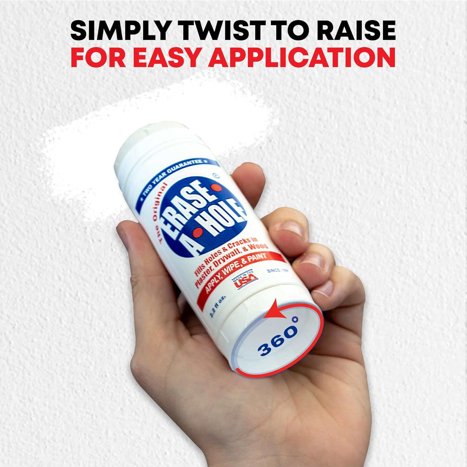 Erase-A-Hole Wall Repair Stick – Quick-Dry Nail & Screw Hole Filler for