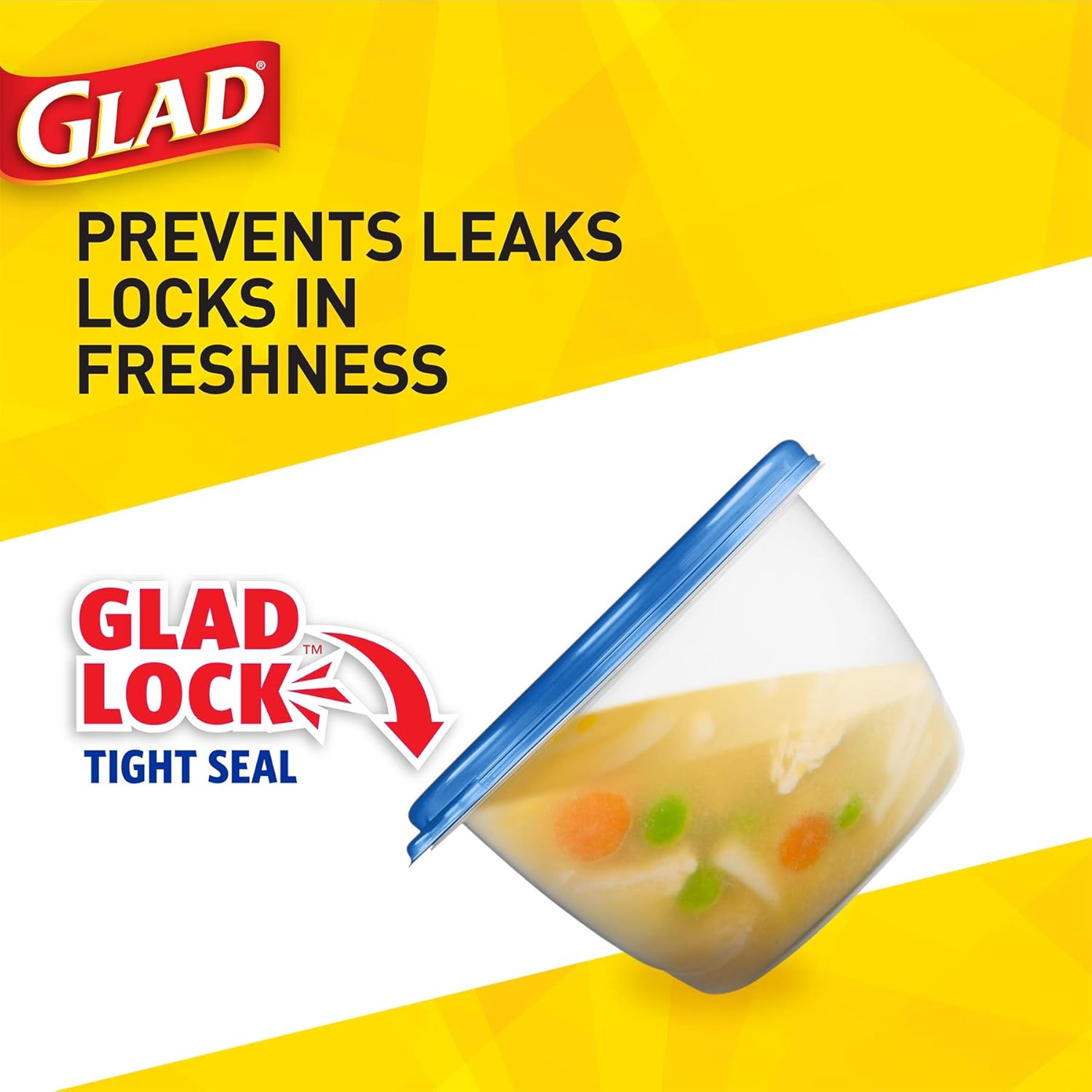 Glad GladWare Medium Rectangle Food Storage Containers with Lids, BPA Free