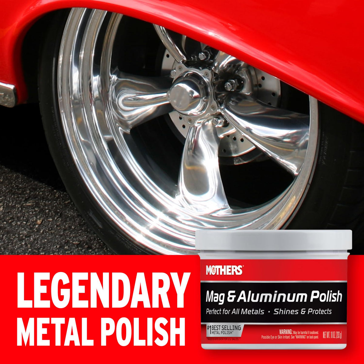 Mothers Mag & Aluminum Polish, 10 oz. – Brilliant Shine, Easy to Use, for All