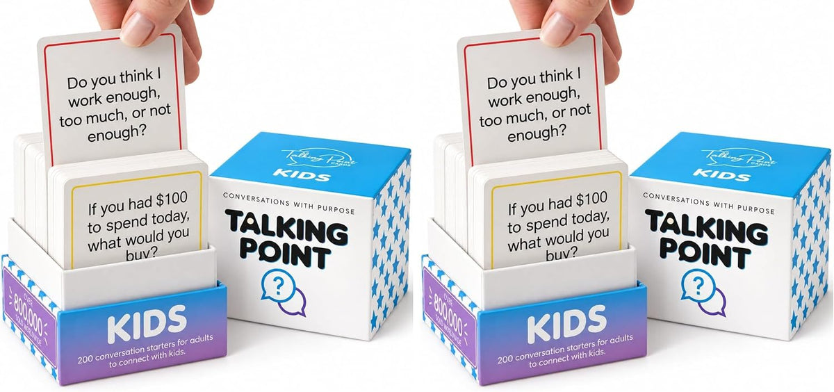 200 Kids Conversation Cards - Screen-Free Family Dinner Game and Road Trip Essential