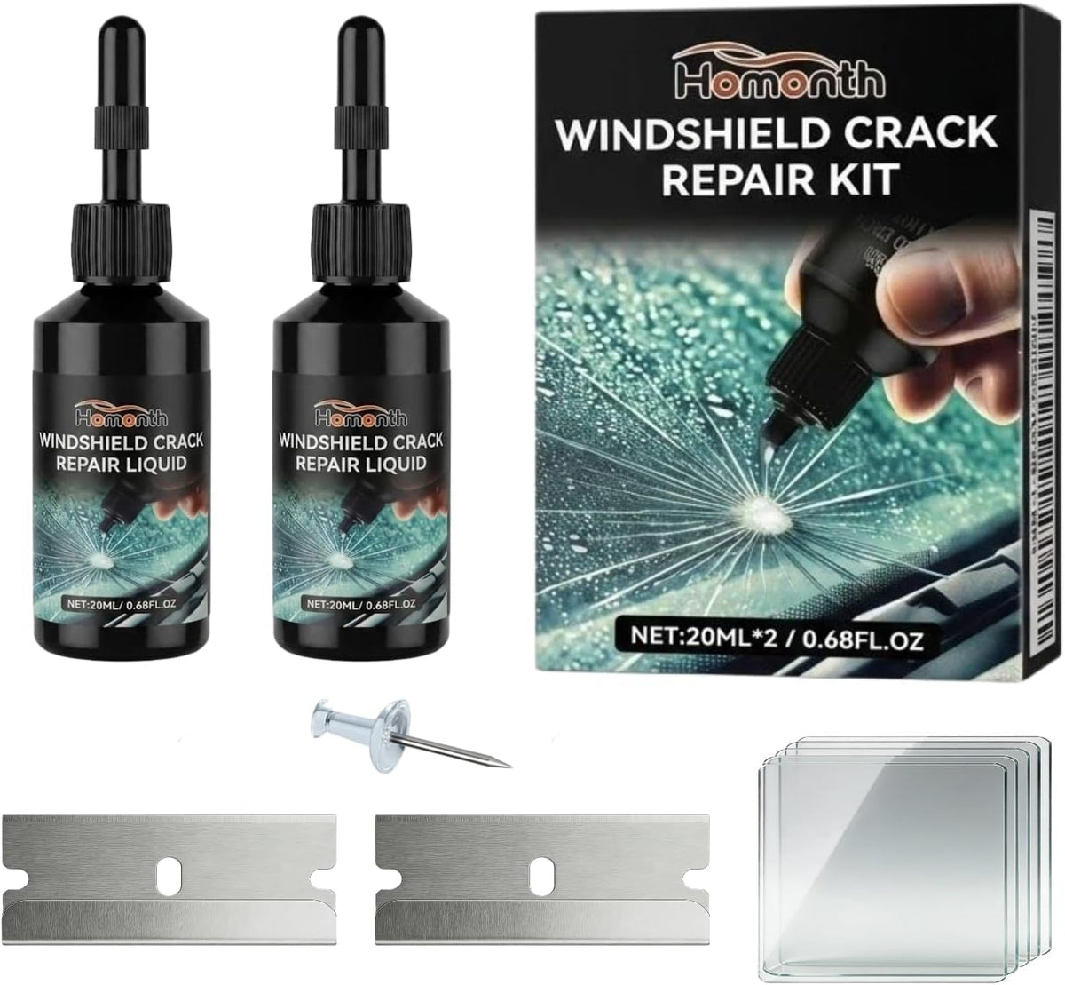 Bighero Car Windshield Crack Repair Kit – 2026 Upgrade Windshield Chip Repair