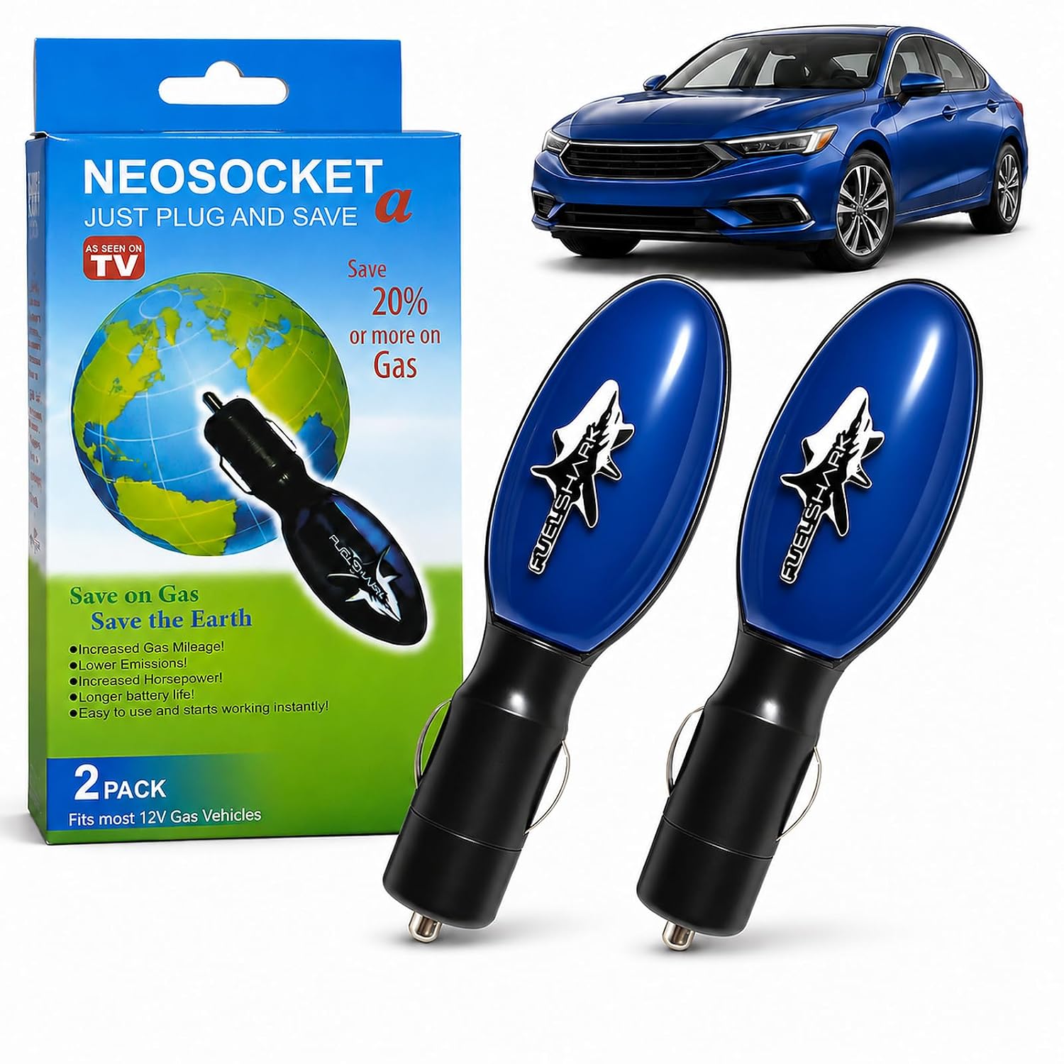 2026 Fuel Sync Gas Saver Device, 2 Pack Plug-in Gas Saver for Cars, Trucks