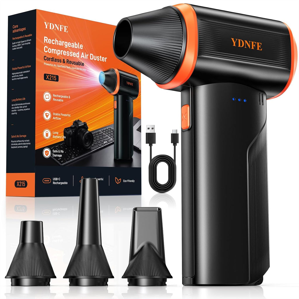 Compressed Air Duster 280,000 RPM - Electric, Rechargeable Air Blower