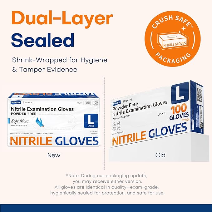 Supmedic Medical Soft Max™ Nitrile Exam Gloves, 100 Count Latex-Free
