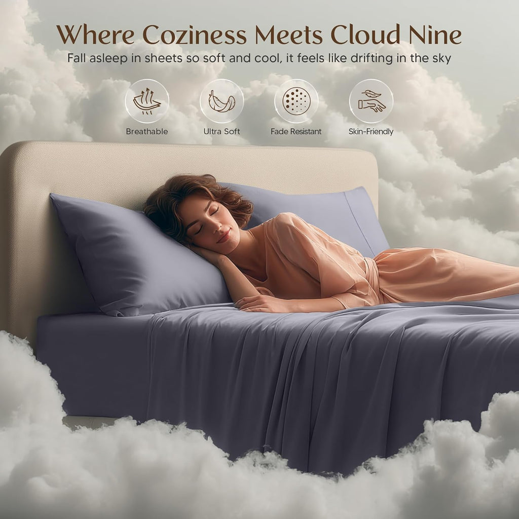 Utopia Bedding Queen Size Sheet Set – 4 Piece Bed Sheets, Soft and Breathable