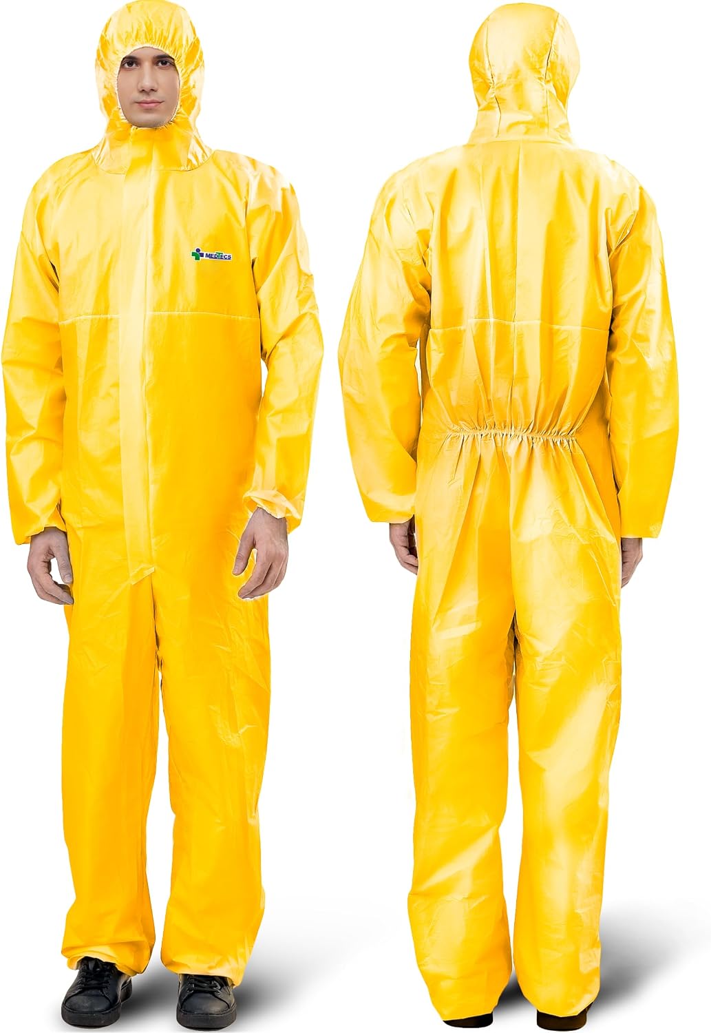 Medtecs Hazmat Suits Disposable - 6 Sizes Options, Type 5/6 Protection