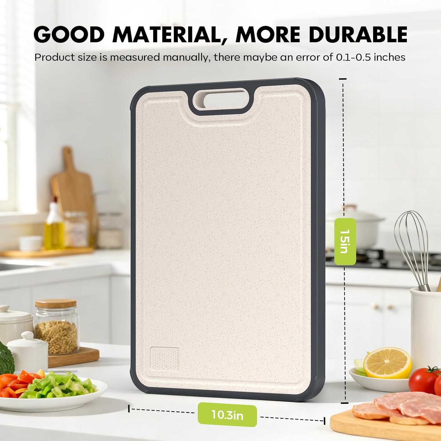 Sumzzz Titanium Cutting Board for Kitchen, Non Toxic 2-in-1 Cutting Board