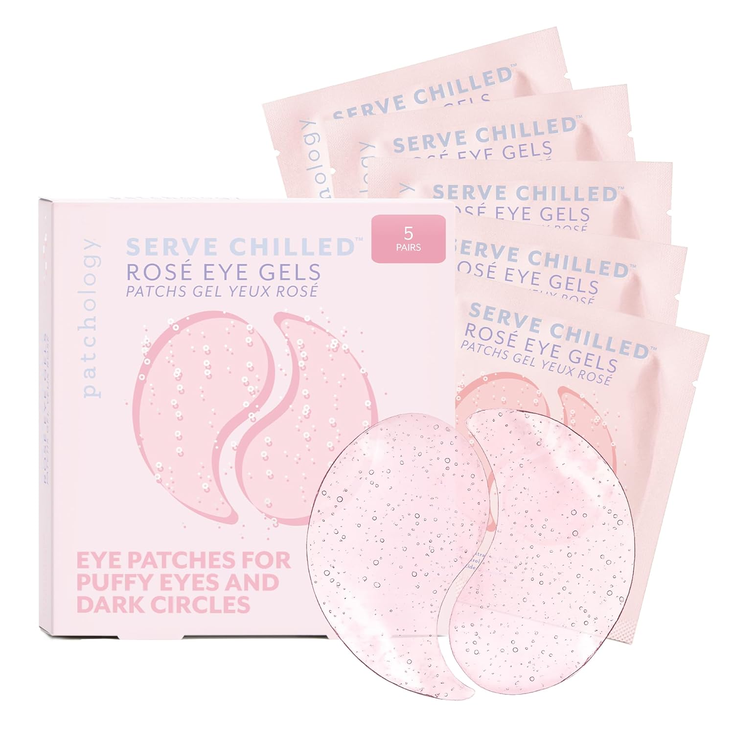 Patchology Serve Chilled Rosé Hydrating Under Eye Patches – Hyaluronic Acid &