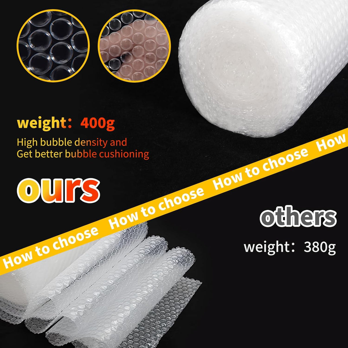 Bubble Cushioning Wrap 2 Pack 12 Inch x 72 ft Bubble Wrap for Packing，Moving