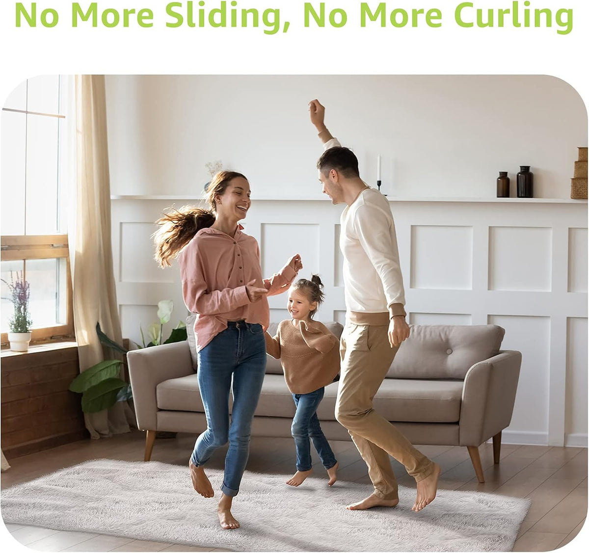 Rabenda 12 Pcs Rug Tape, Non Slip Rug Pads Grippers for Hardwood Floors and