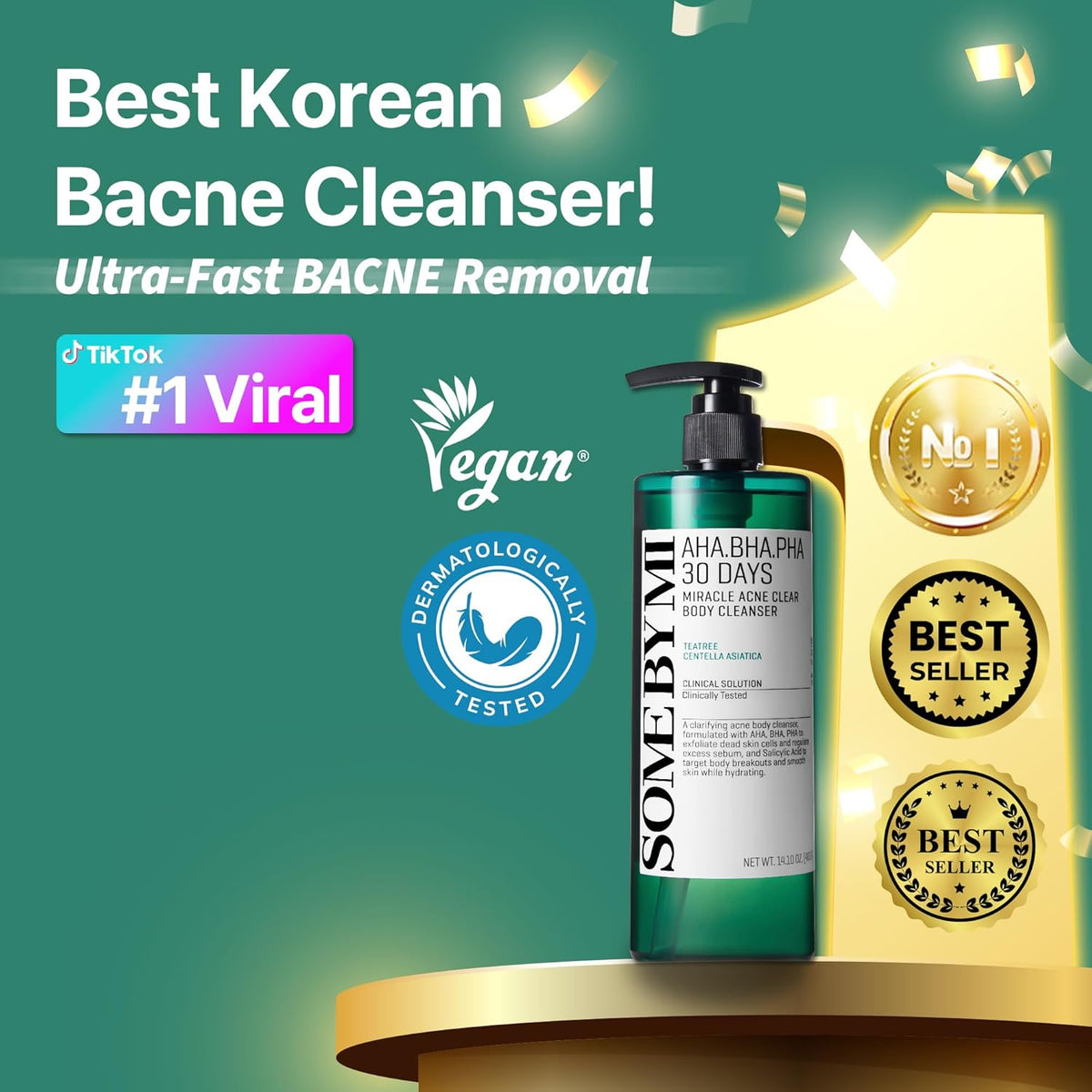SOME BY MI AHA BHA PHA 30 Days Miracle Acne Clear Body Cleanser 13.5oz