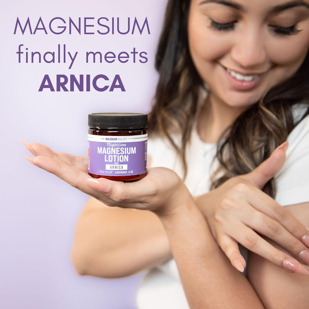 Magnum Solace Nighttime Magnesium Lotion with Arnica – Highly Concentrated