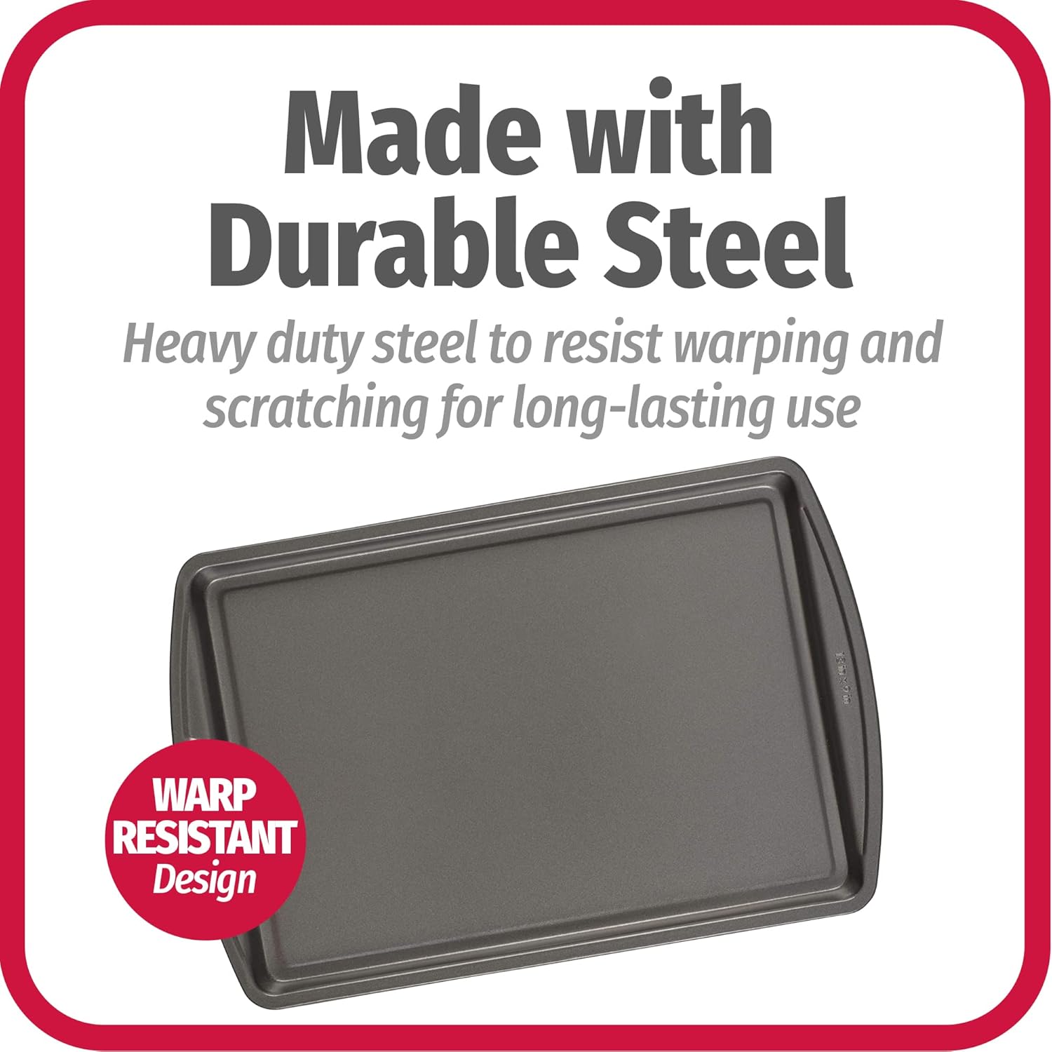 GoodCook Everyday Nonstick Carbon Steel 13” x 9” Baking Sheet Set, 3 Pack