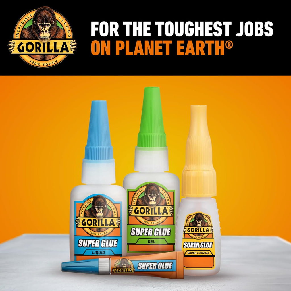 Gorilla Super Glue Gel XL, Clear 25g (Pack of 1) - Fast‑Setting, No‑Drip