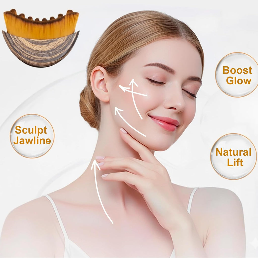 Stainless Steel Gua Sha Tool & Lymphatic Drainage Face Brush Set, TWPER