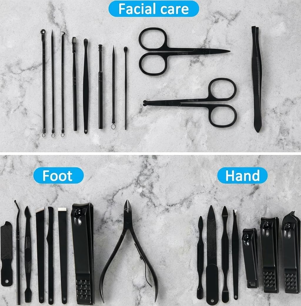 MINKINH Manicure Set Professional Nail Clipper Kit-26 Pieces Stainless Steel