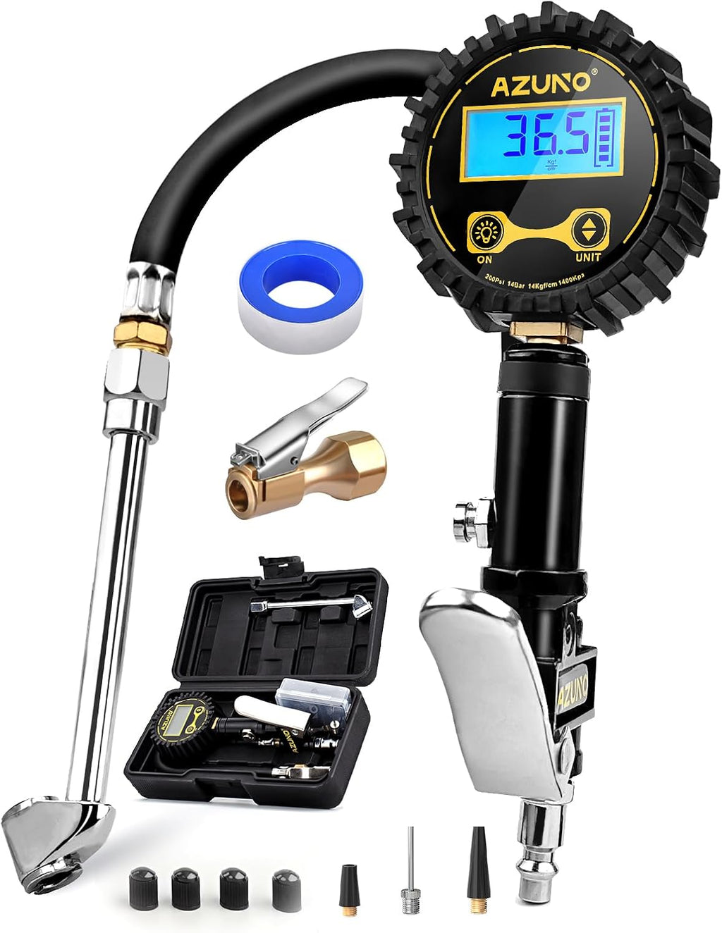 Digital Tire Inflator with Pressure Gauge, 200 PSI, Heavy Duty Air Compressor Accessories