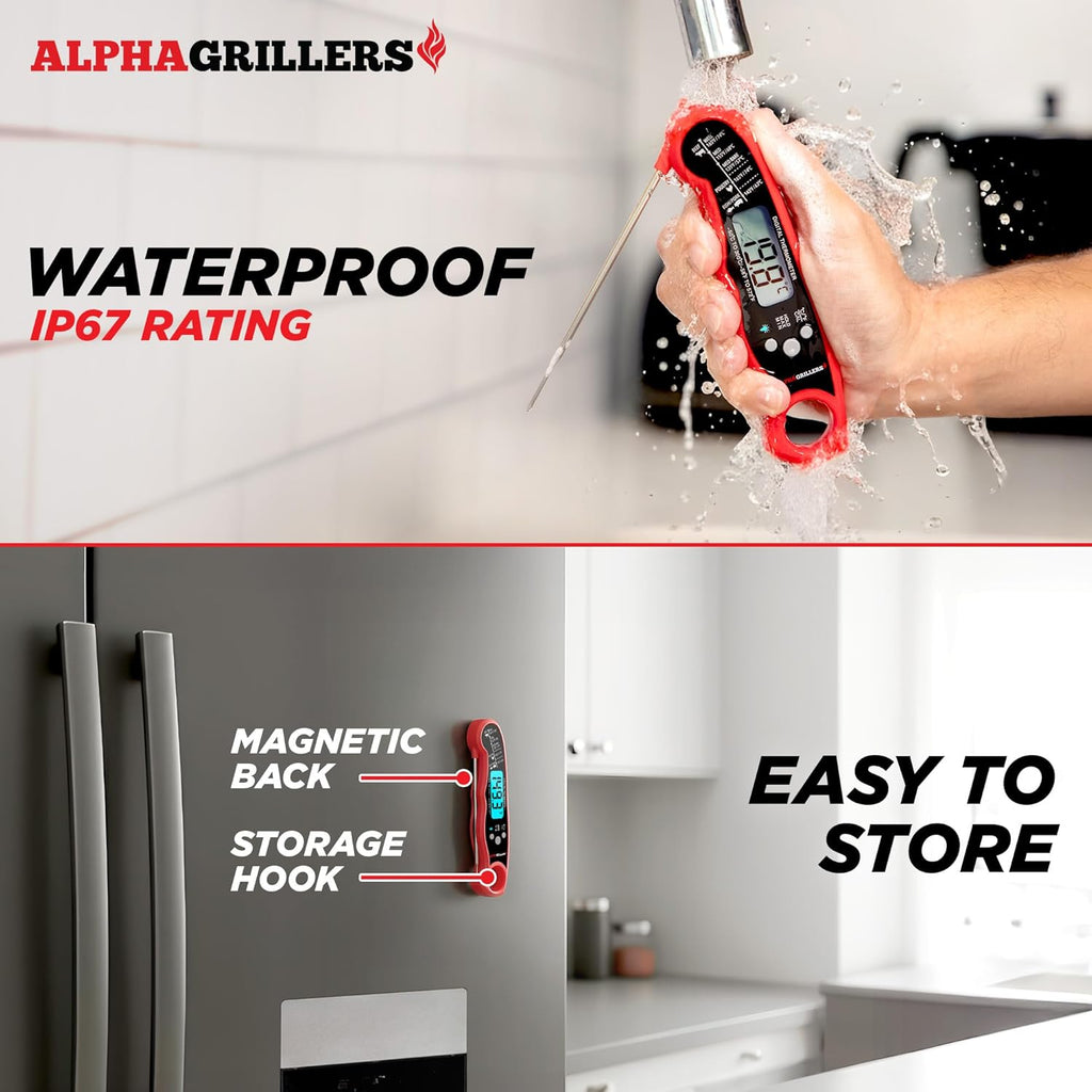 Alpha Grillers Meat Thermometer Digital – Instant Read Food Thermometer for