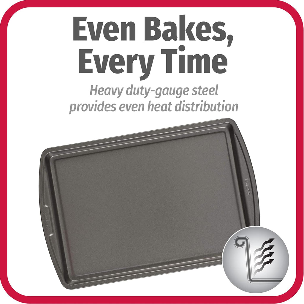 GoodCook Everyday Nonstick Carbon Steel 13” x 9” Baking Sheet Set, 3 Pack