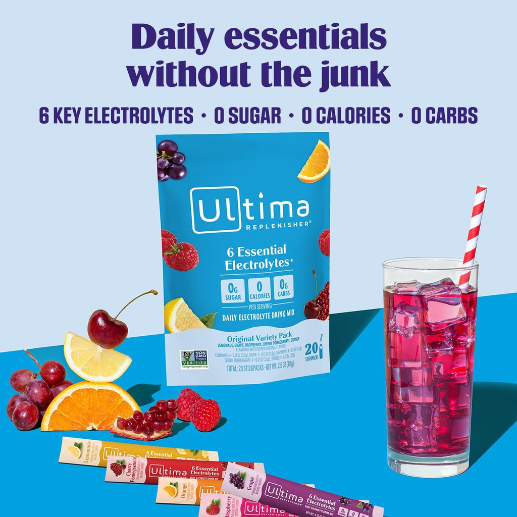 Ultima Replenisher Daily Electrolyte Powder – Original Variety Pack, 20