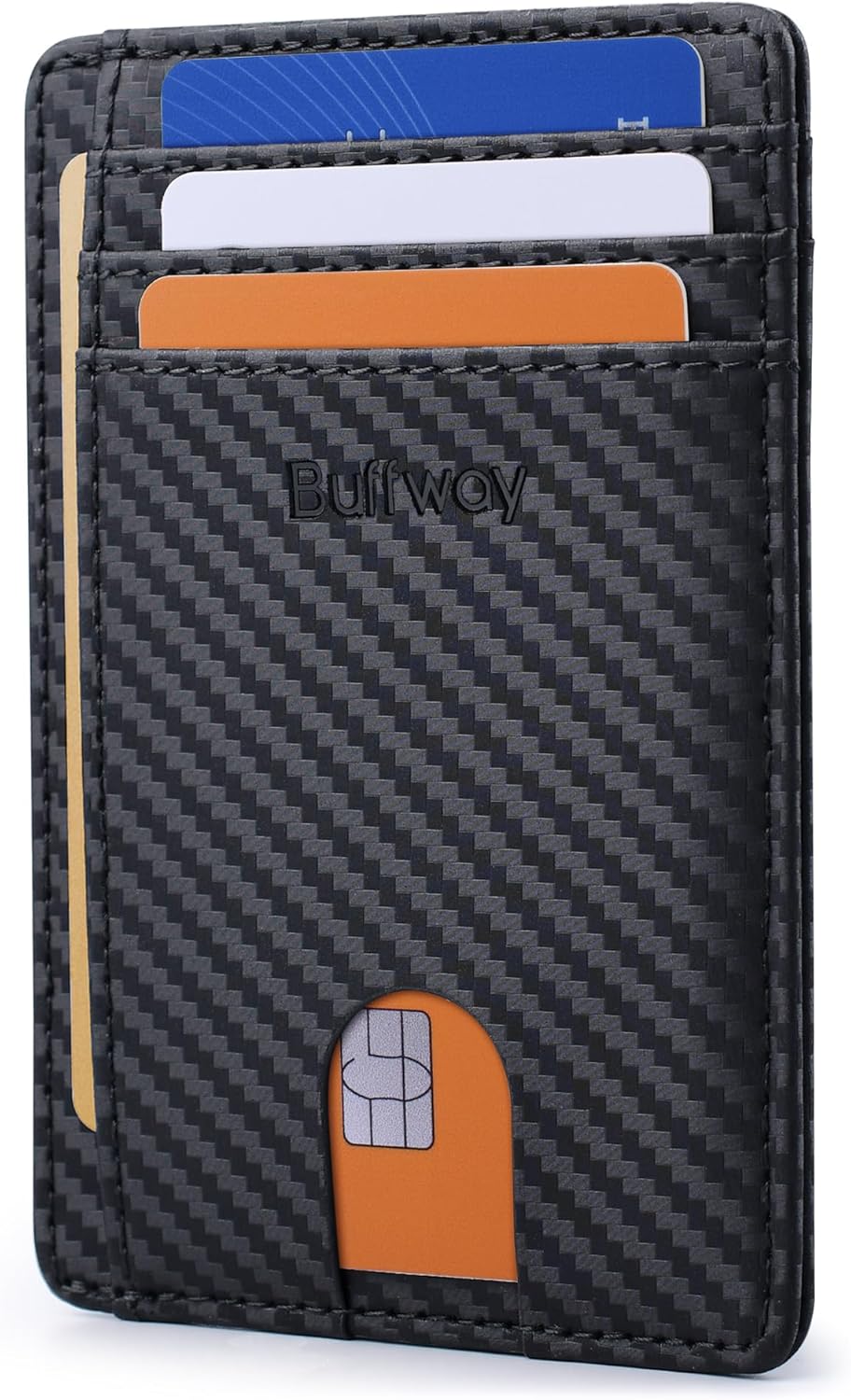 Buffway Slim Minimalist Front Pocket RFID Blocking Leather Wallets for Men and Women