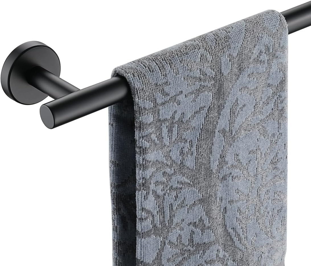 JQK Black Towel Bar, 27 Inch 304 Stainless Steel Thicken 0.8mm Towel Rack Bathroom
