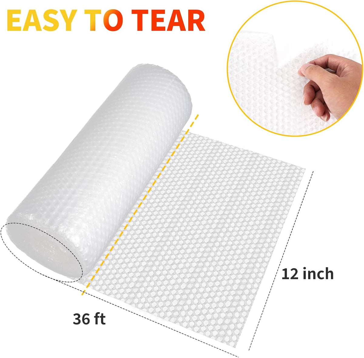 Bubble Cushioning Wrap 2 Pack 12 Inch x 72 ft Bubble Wrap for Packing，Moving
