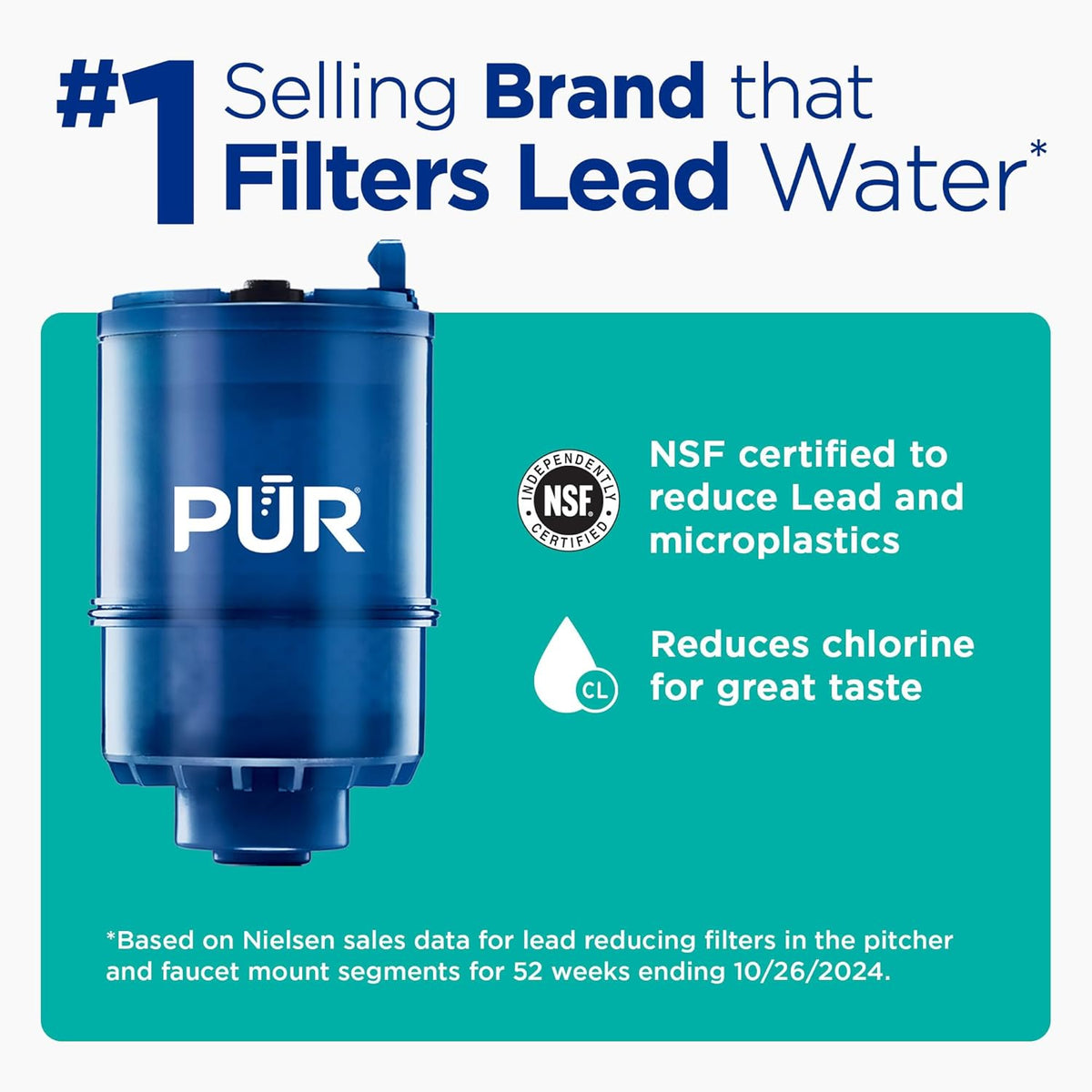 PUR Plus Vertical Faucet-Mount Water Filtration System, Lead-Reducing Filter