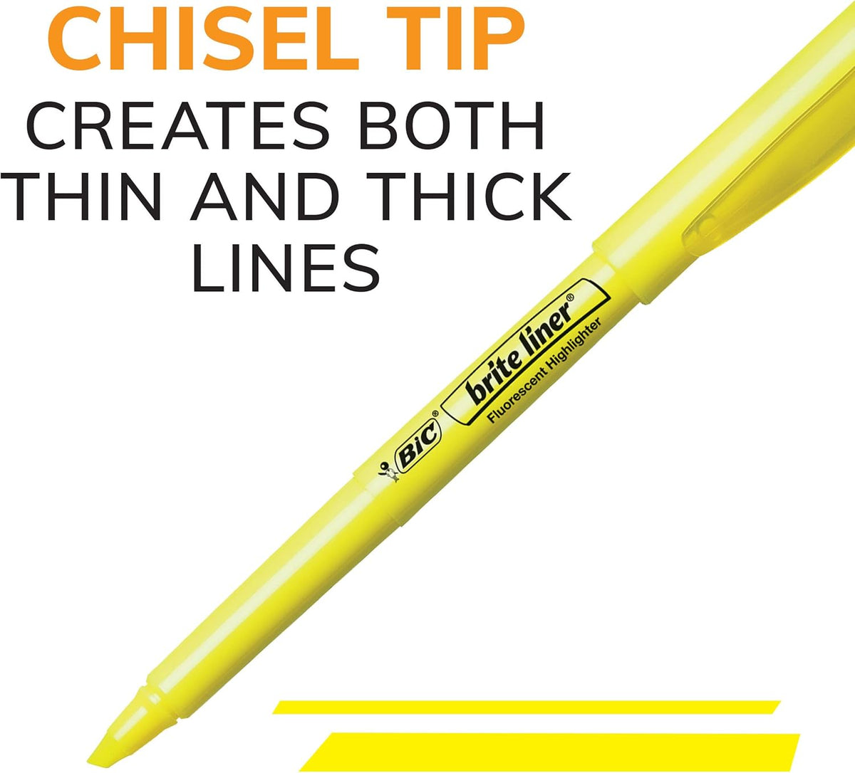 BIC Brite Liner Highlighters, Chisel Tip, 5-Count Pack of Highlighters