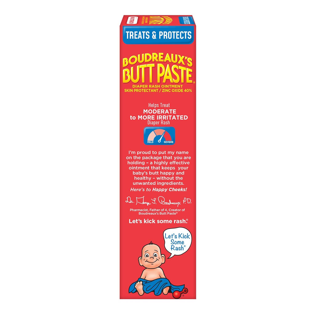 Boudreaux’s Butt Paste Max Strength Diaper Rash Cream for Baby, Ointment With
