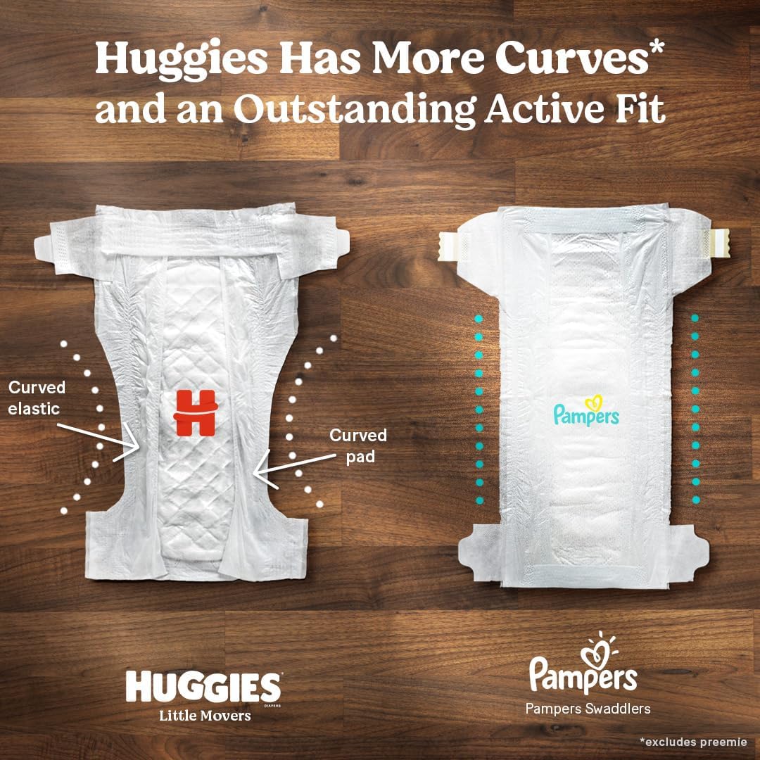 Huggies Size 5 Diapers, Little Movers Baby Diapers, Size 5 (27+ lbs), 132