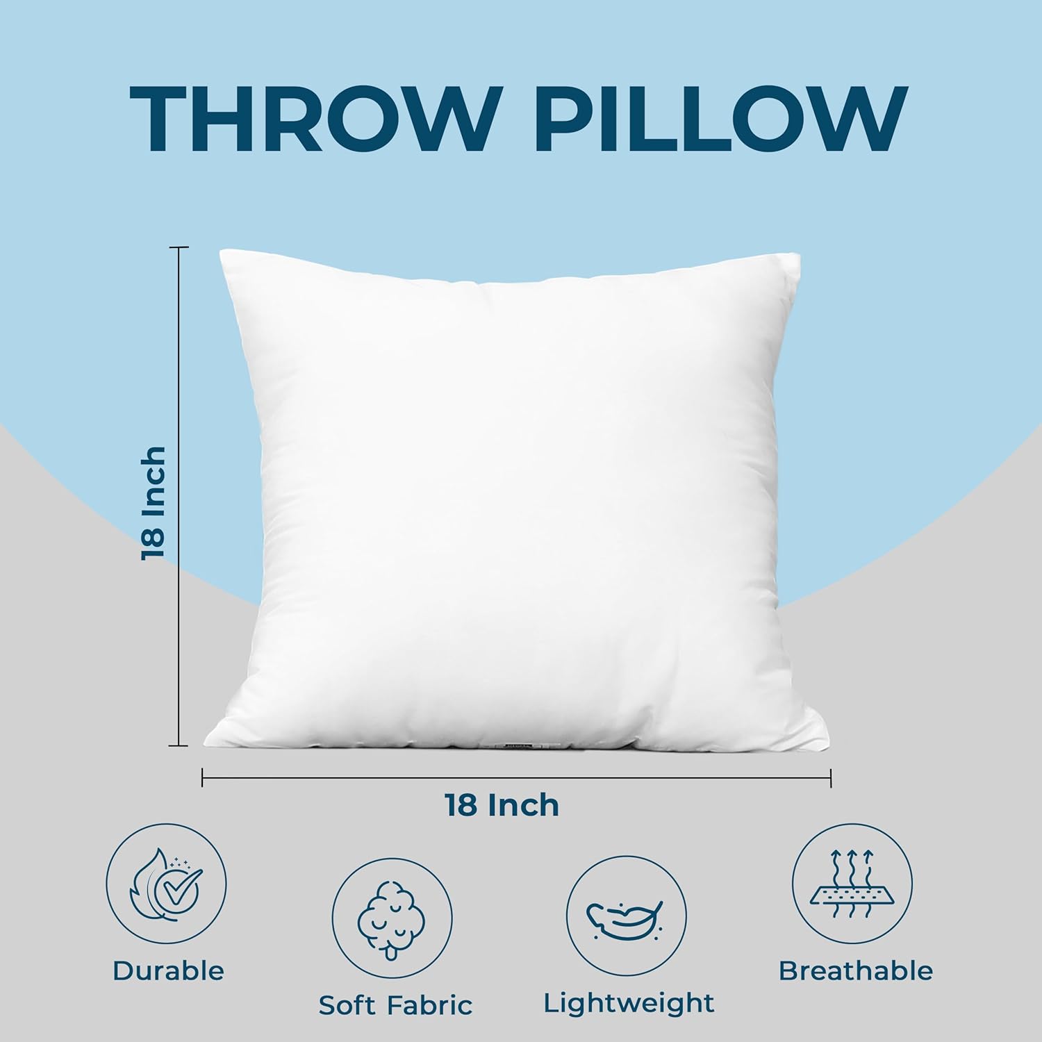Utopia Bedding Throw Pillows (Set of 4, White) – 18 x 18 Inches Down