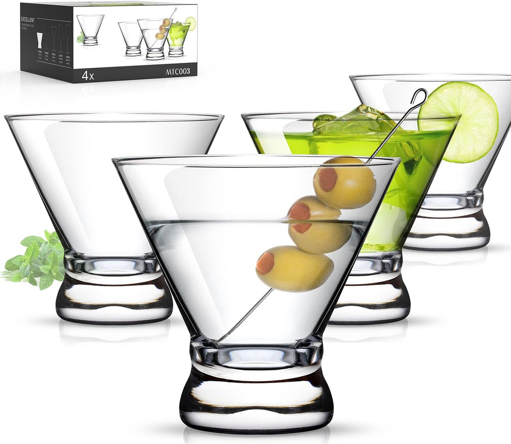 Martini Glasses Set of 4, 8oz Coupe Cocktail Glasses for Margarita