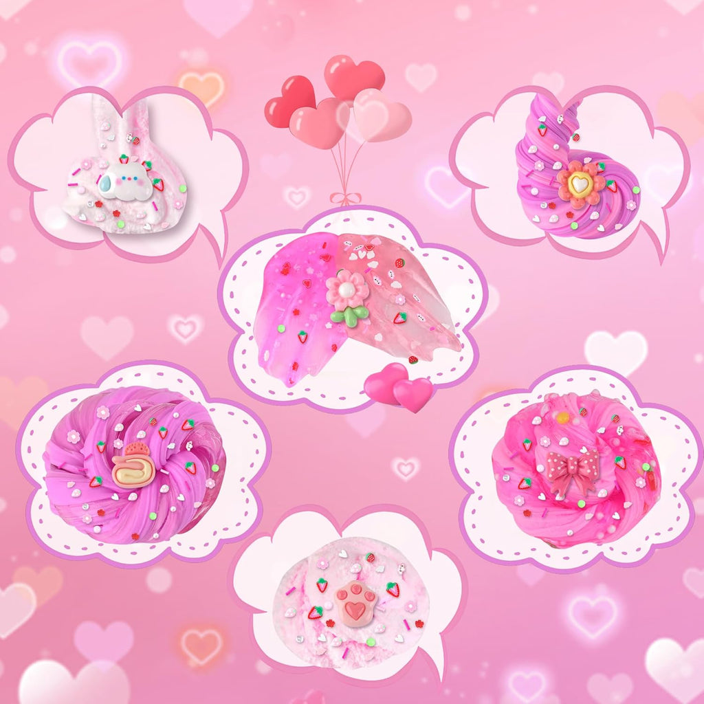 6 Pack Slimes, Pink Slime Kids, Cloud Slime kit for Girls Ages 8-12, Toys for
