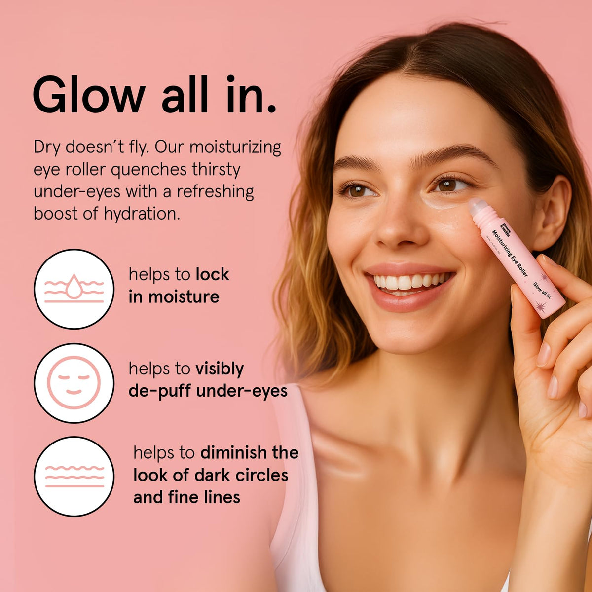 grace & stella Under Eye Brightener with Rose Quartz Rollerball - Centella
