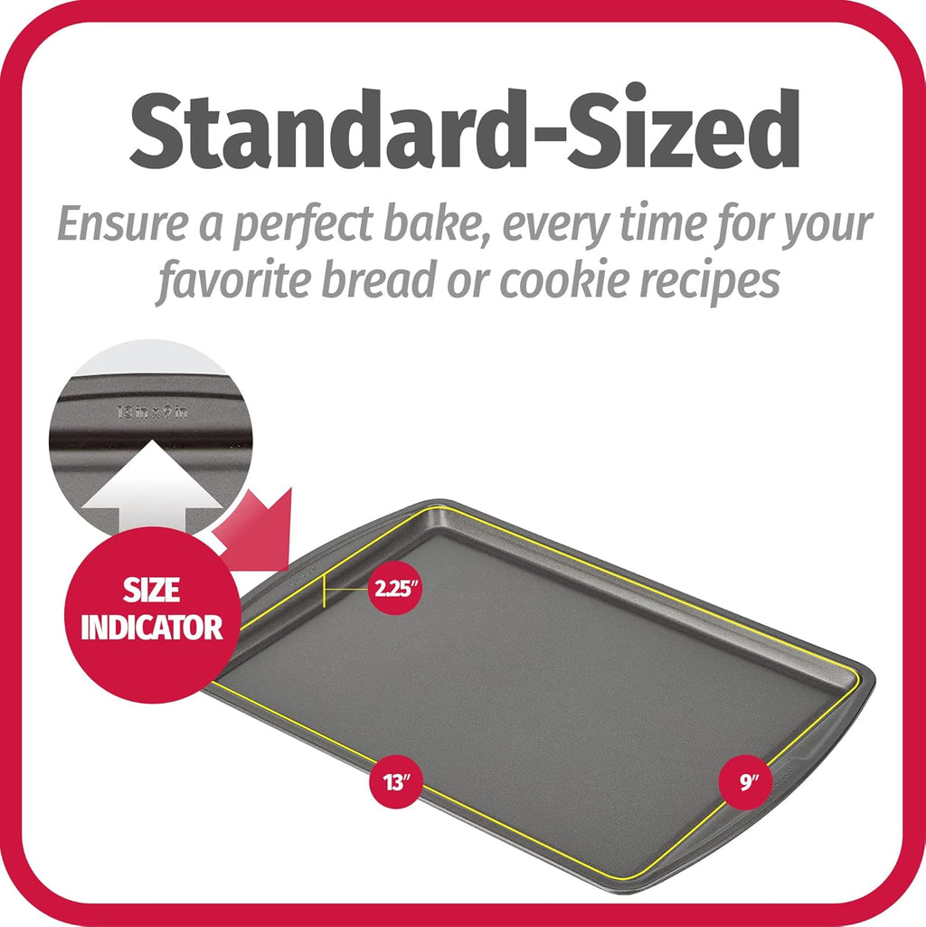 GoodCook Everyday Nonstick Carbon Steel 13” x 9” Baking Sheet Set, 3 Pack