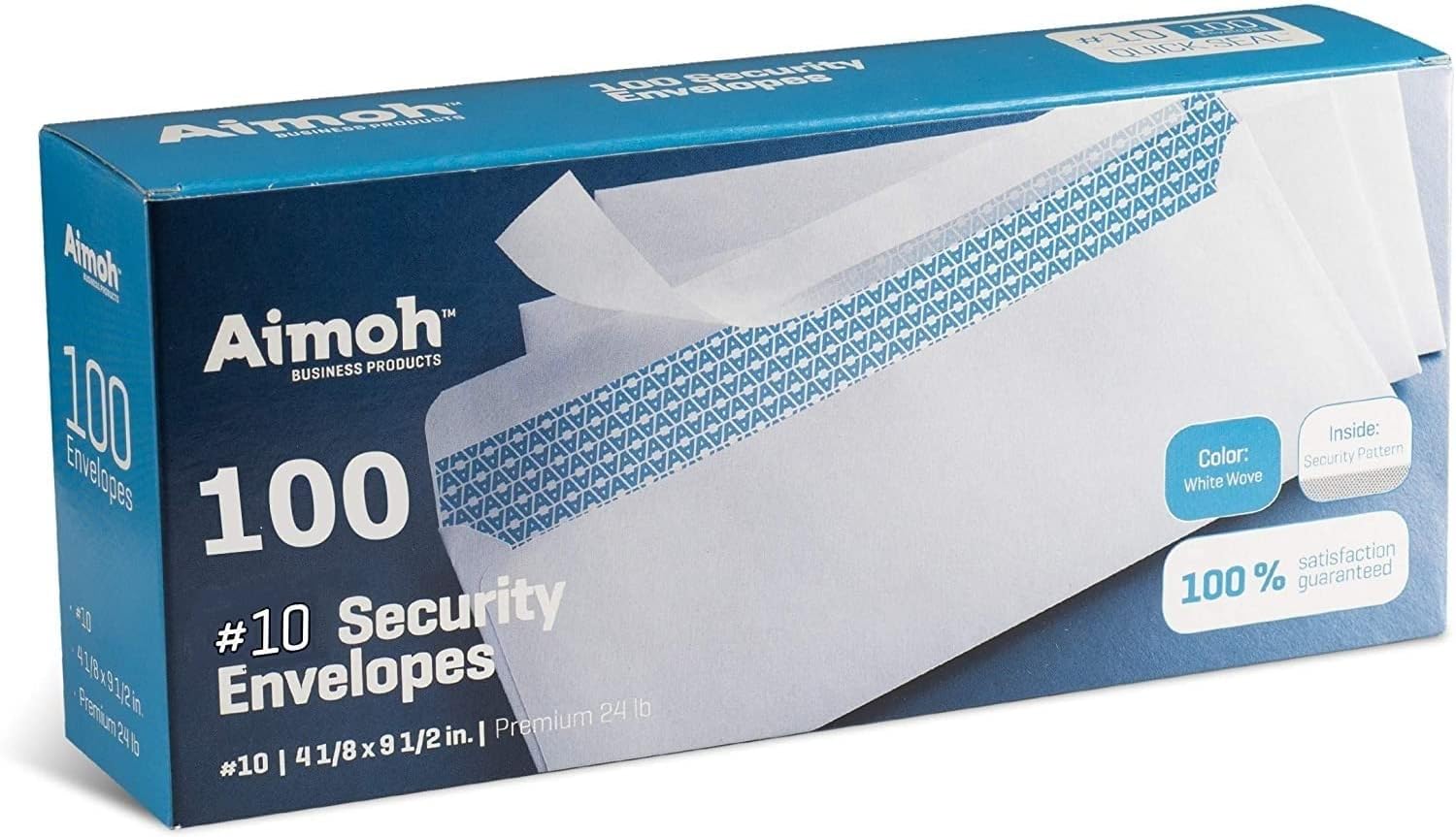 Aimoh #10 Security Self Seal Envelopes – 100 Qty