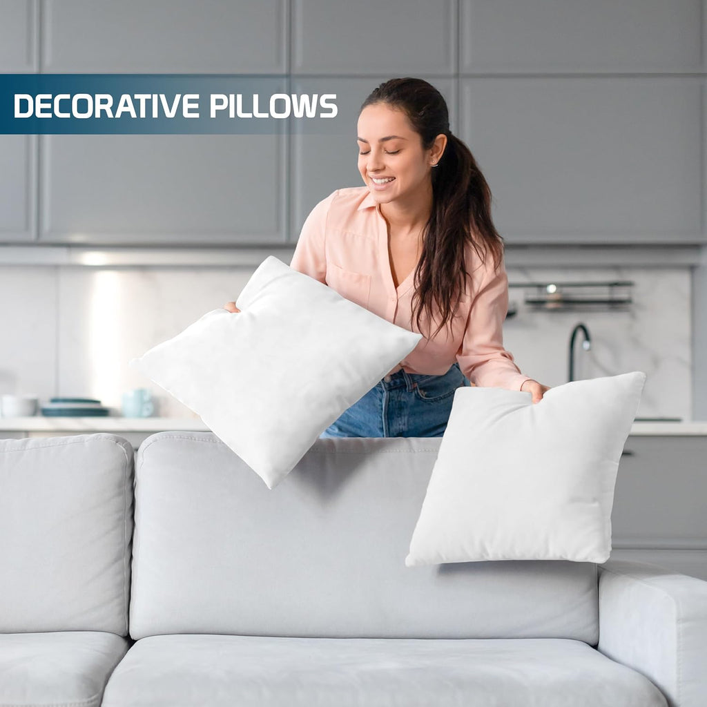 Utopia Bedding Throw Pillows (Set of 4, White) – 18 x 18 Inches Down