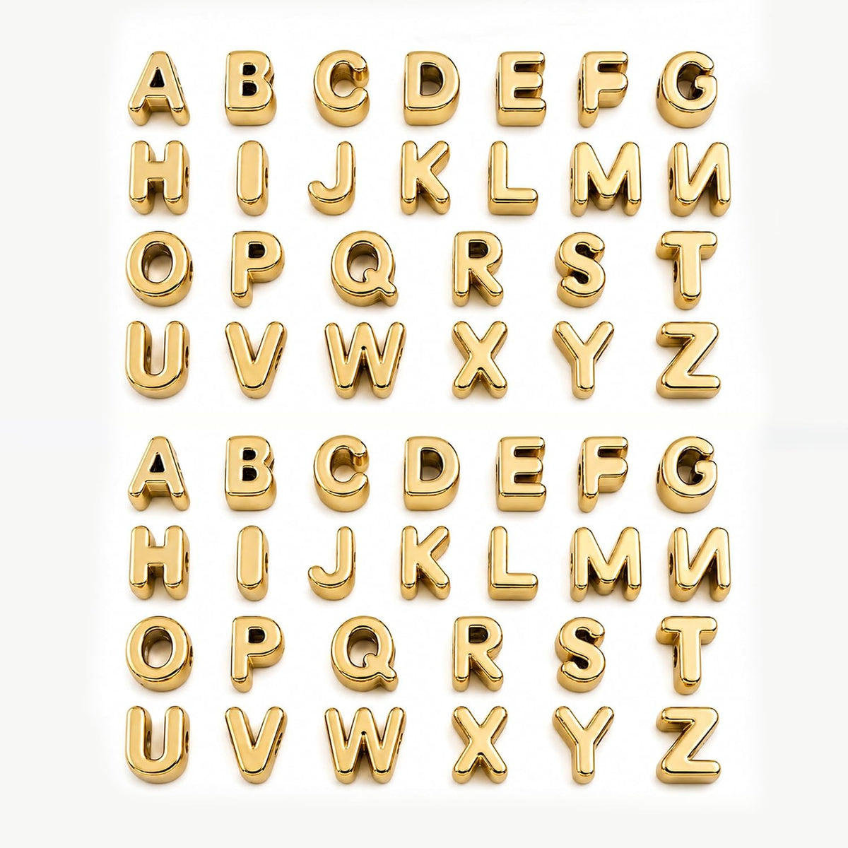 OVRUNS 52PCS A-Z Letter Beads Horizontal Hole Acrylic DIY Alphabet BagCharm