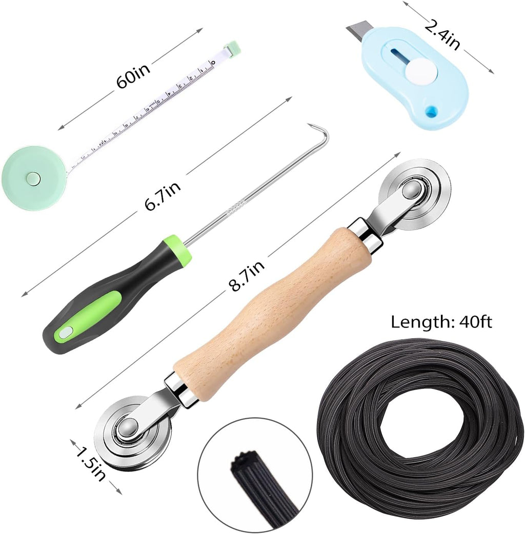 Windows Screen and Screen Door Repair Kit, 48"x118" Charcoal Fiberglass Mesh
