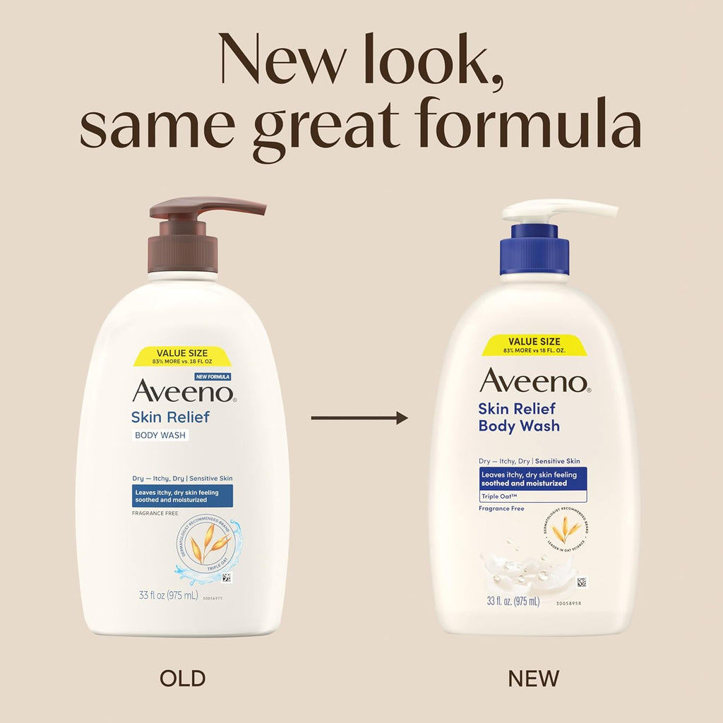 Aveeno Skin Relief Fragrance-Free Body Wash with Triple Oatå¨ Complex, Gentle