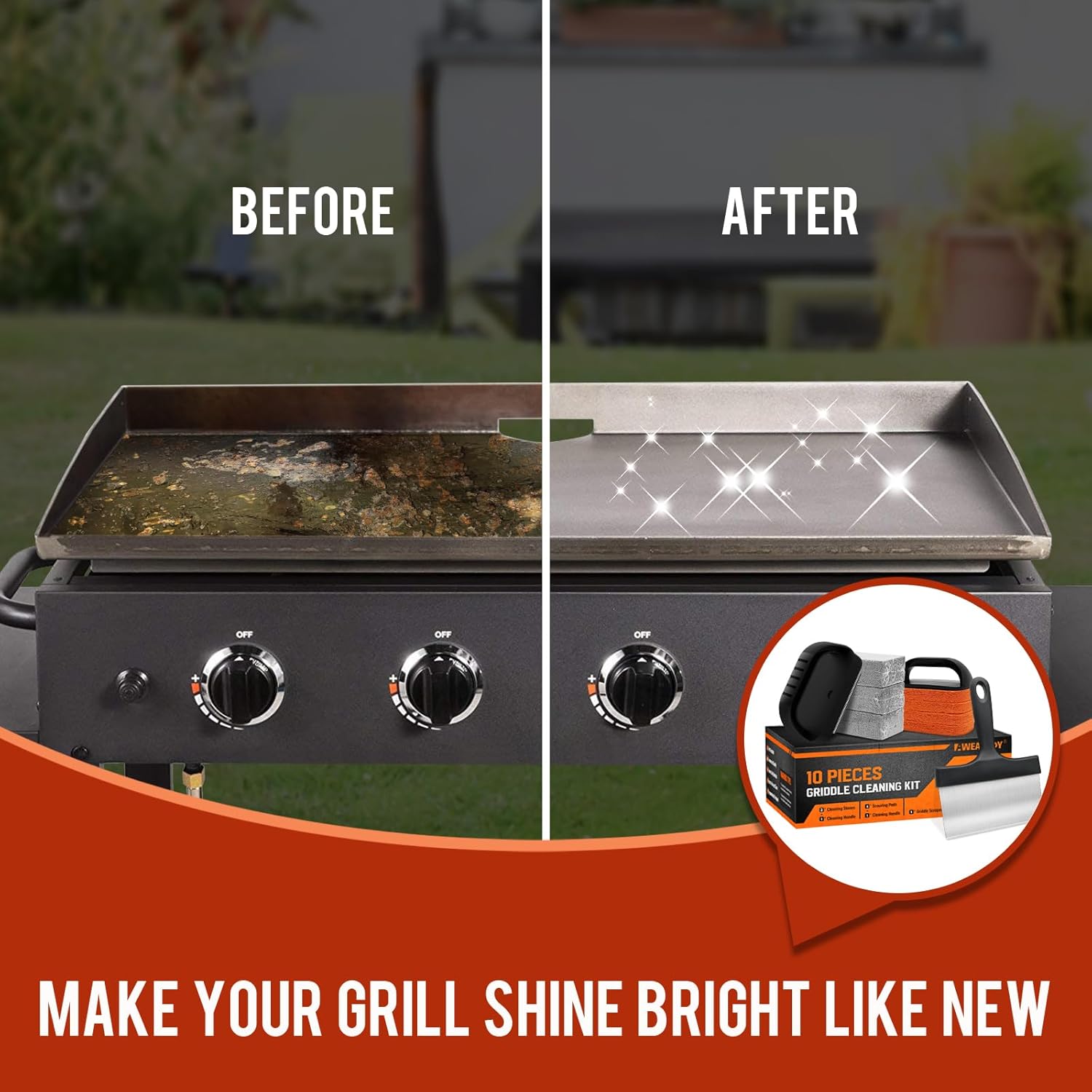 AWEASROY Griddle Cleaning Kit for Blackstone, Flat Top Grill Cleaning Kit